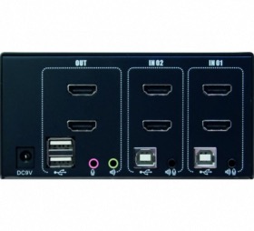 Switch KVM HDMI/USB/Audio 2 ports 4K double écran