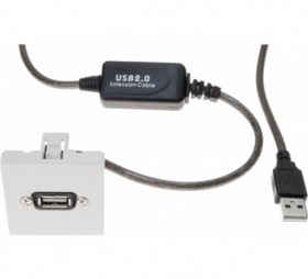 Plastron USB type A F/M 45 x 45 5 m coudé
