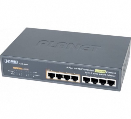 Switch 8 ports Gigabit Planet GSD-804P (4 PoE 65W)