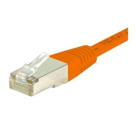 Câble RJ45 30 cm orange catégorie 6 blindé F/UTP