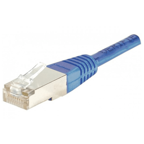 Cordon bleu patch blindé catégorie 5e F/UTP cuivre 100 Mhz - 50 cm