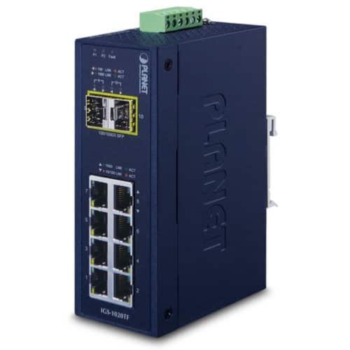 Switch industriel 8 ports Gigabit 2 SFP Planet IGS-1020TF