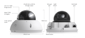 Caméra IP extérieure 8MP UniFi Protect G6 Pro Dome blanche