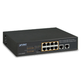 afficher l'article Switch 10 ports gigabit 8 PoE+ Planet GSD-1008HP