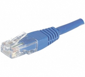 Câble RJ45 bleu 15 cm catégorie 6 U/UTP aluminium