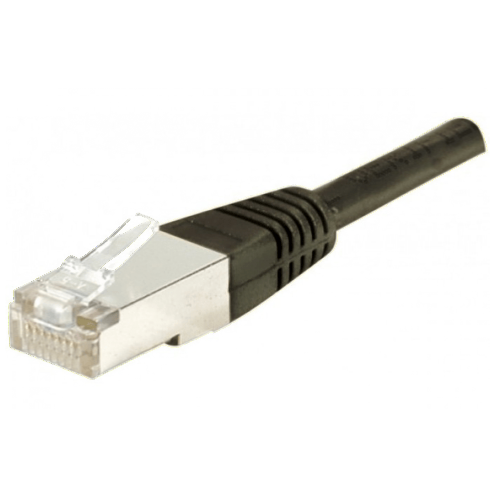 Câble RJ45 noir 20 M catégorie 6a S/FTP cuivre