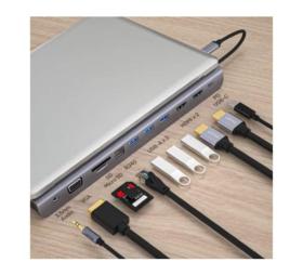 Station d'accueil USB-C 11 ports triple affichage