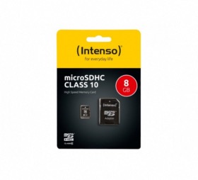 Carte MicroSDHC Class 10 Intenso 8Go