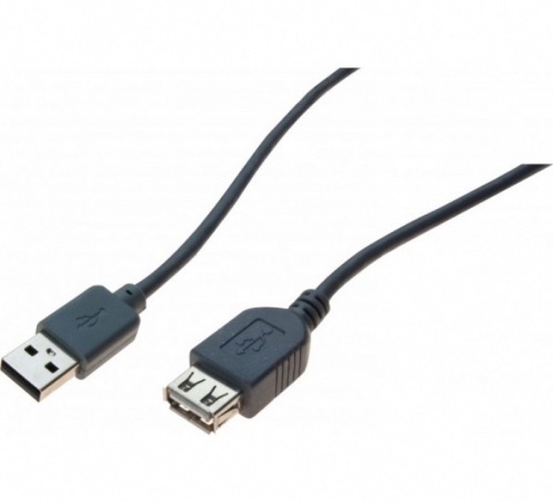 Cordon USB 2.0 type AB M/M 2 m noir avec ferrites