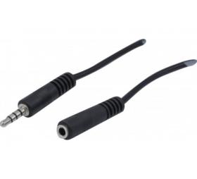 Rallonge Jack 3,5 mm 4 ples pour casque CTIA 2 m