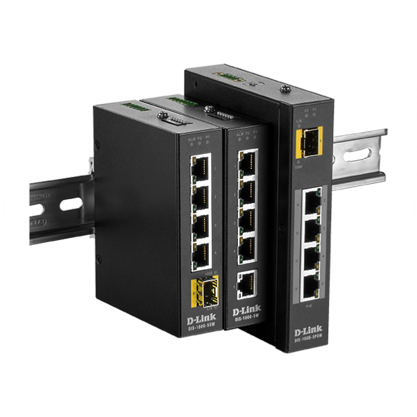 Achat Switch industriel 4 ports PoE 1 SFP DIS-100G-5PSW