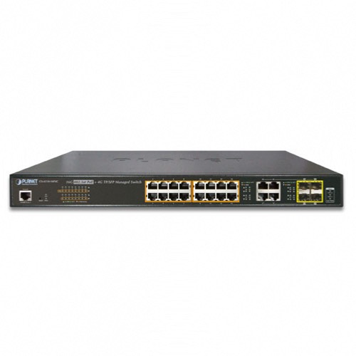 Switch 16 ports Gigabit PoE+ 4 SFP combo Planet GS-4210-16P4C