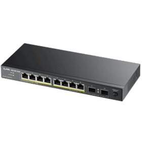 afficher l'article Switch 8 ports giga PoE 130W 2 SFP Zyxel GS1100-10HP