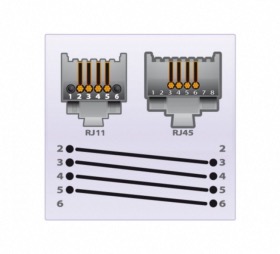 Cordon téléphone 10 m blanc RJ11 - RJ45