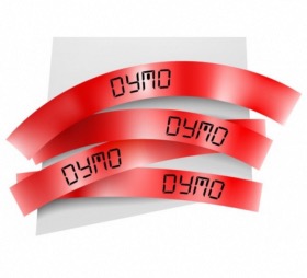 Dymo ruban plastique pour LetraTag 12 mm noir sur rouge