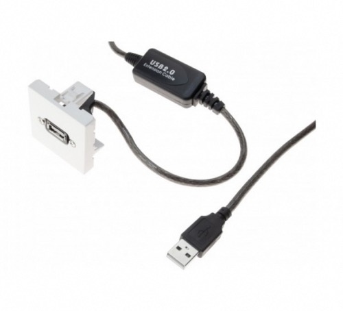 Plastron USB type A F/M 45 x 45 5 m coudé