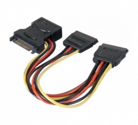 Adaptateur alimentation SATA vers 2 SATA et 1 Molex