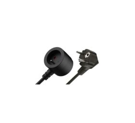 Rallonge secteur noire magnétique et crochetable 7,5 m