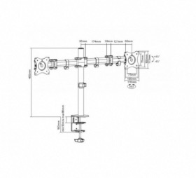 Support à pincer 2 écrans de 13 à 27 pouces