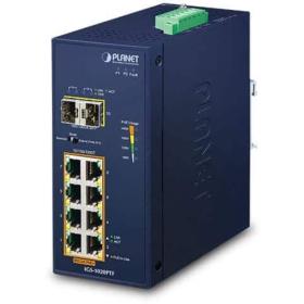 Switch industriel 8 ports Giga PoE+ 2 SFP Planet IGS-1020PTF