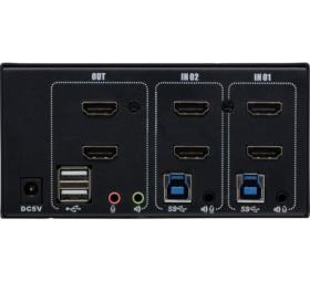 Switch KVM HDMI/USB 3.0 2 ports 4K double écran