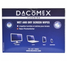 Duo de lingettes humides/sèches pour écrans fragiles Dacomex