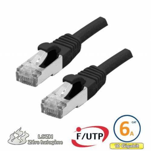 Câble RJ45 Cat 6a F/UTP LSZH 1 m noir