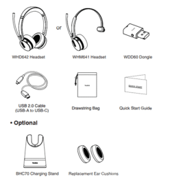 Casque mono DECT Bluetooth Yealink WH64 avec base 