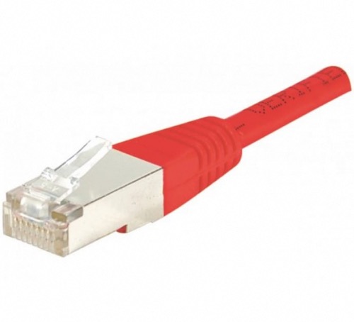 Cable croisé 10m rouge catégorie 6 blindé S/FTP