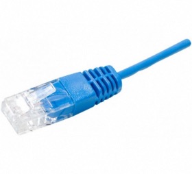 Cordon téléphone 50 cm bleu RJ45/RJ45 1 paire UTP