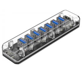 Hub 7 ports USB 3.0 transparent HB407