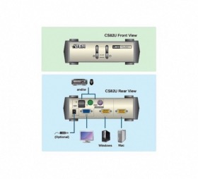 Switch KVM ATEN CS82U VGA/USB+PS2 2 ports combo