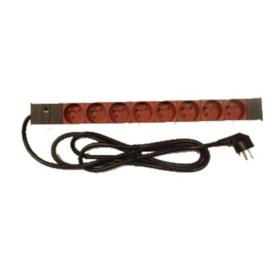 Bandeau rackable 8 prises FR d�trompage rouge