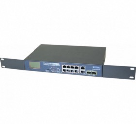 Switch 8 ports 10/100 PoE+ 2 gigabit RJ45/SFP combo Planet
