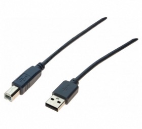 Cordon éco USB 2.0 type AB M/M 1,8 m gris
