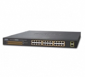 Switch 24 ports Gigabit PoE+ 2 SFP Planet GSW-2620HP