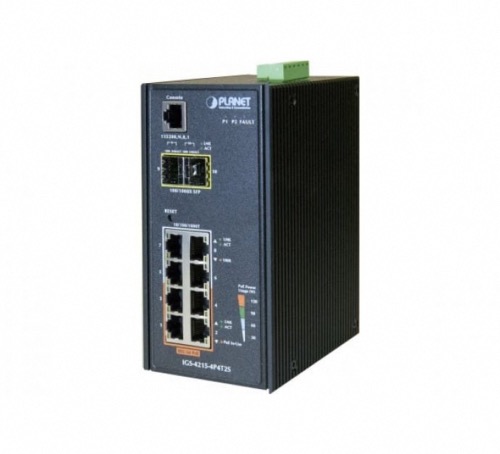 Switch industriel 8 ports 4 PoE+ 2SFP Planet IGS-4215-4P4T2S
