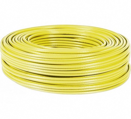 Bobine 100 m de câble jaune multibrin blindé F/UTP catégorie 6a LSOH