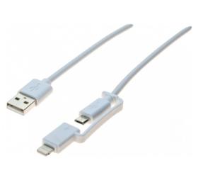 Cordon USB 2.0 vers Apple Lightning et micro USB B
