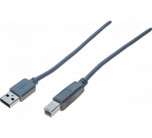 Cordon USB 2.0 type AB M/M 1 m gris