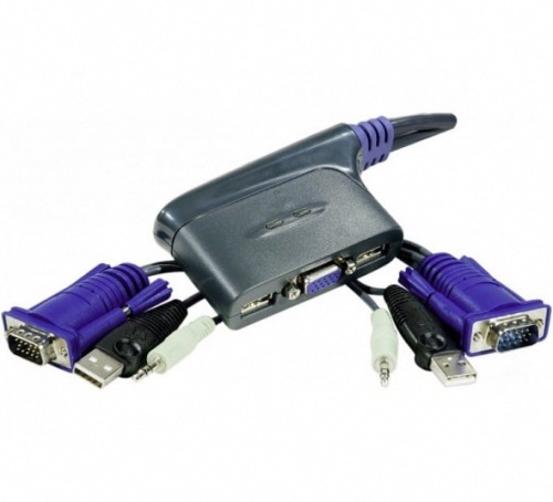 Mini switch KVM VGA/USB Audio ATEN CS62US 2 ports
