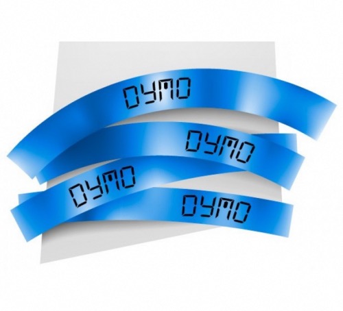 Dymo ruban plastique pour LetraTag 12 mm noir sur bleu