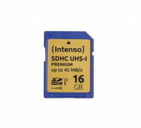 Carte mémoire SDHC UHS-I Class 10 Intenso 16Go