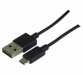 Cordon réversible USB 2.0 type A micro USB B noir 1 m