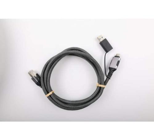 Cordon adaptateur réseau RJ45 USB A/C gigabit 2 m