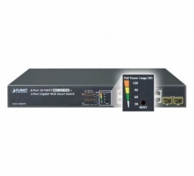 Switch 8 ports PoE+ 2 gigabit RJ45/SFP Planet FGSD-1008HPS