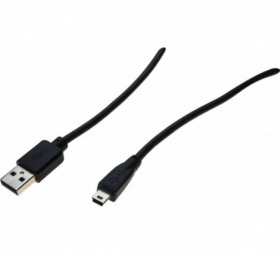 Cordon USB 2.0 type A / mini USB 5 m noir