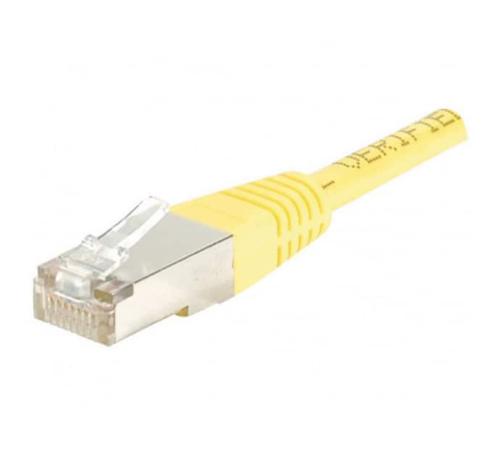 Câble RJ45 15 cm jaune catégorie 6 blindé F/UTP