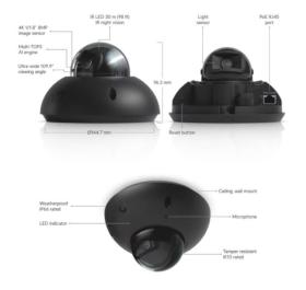 Caméra IP extérieure 8MP UniFi Protect G6 Dôme noire