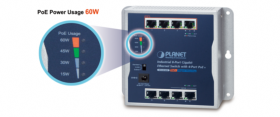 Switch industriel mural 8 ports Giga 4 PoE+ Planet WGS-814HP